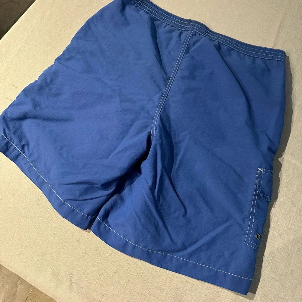 Polo by Ralph Lauren Blue Swim Shorts with Orange Waistband